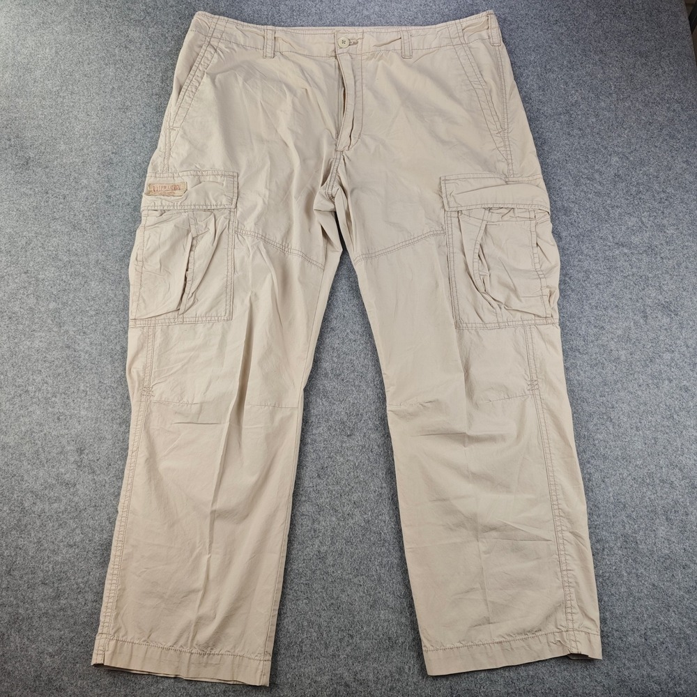 Polo Jeans Company Ralph Lauren Cargo Pants Mens 40x30 Tan Khaki Cotton Vintage